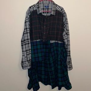 Custom Mens Up-Cycled Long Flannel.